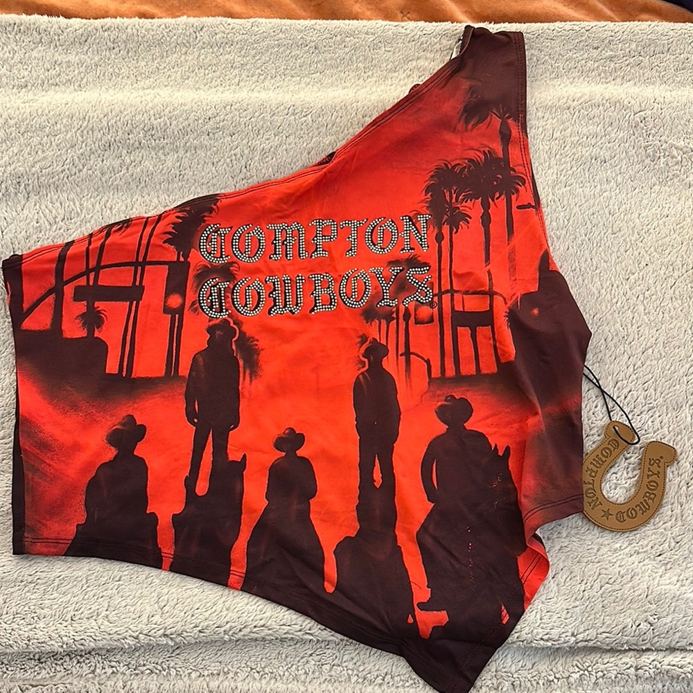 Forever 21 Compton Cowboys Asymmetrical Top 2X NWT